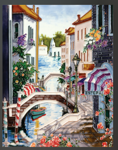 The Barclay handcrafted ceramic tile artwork -Venice